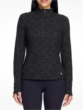 Spyder Women's Charcoal Quarter-Zip Turtleneck Sweater